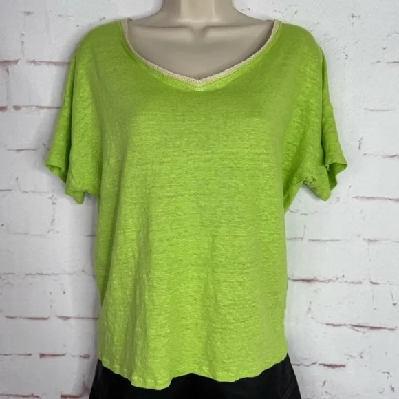 CHICO’S M Runs Large Loose Fit V-Neck Short Sleeve Light Knit Top Chico Size 1 - Picture 14 of 14